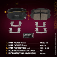 Metrix Premium Front Disc Brake Pad Set 94218MC aftermarket car parts