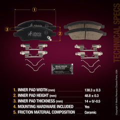 Metrix Premium Front Disc Brake Pad Set 94225MC aftermarket car parts