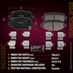 Metrix Premium Rear Disc Brake Pad Set 94244MC aftermarket car parts