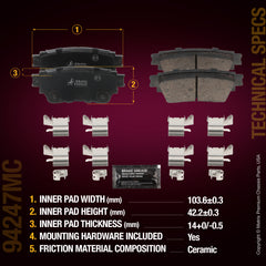 Metrix Premium Rear Disc Brake Pad Set 94247MC aftermarket car parts