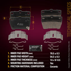 Metrix Premium Rear Disc Brake Pad Set 94291MC aftermarket car parts