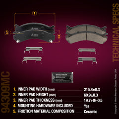 Metrix Premium Front&Rear Disc Brake Pad Set 94309MC aftermarket car parts