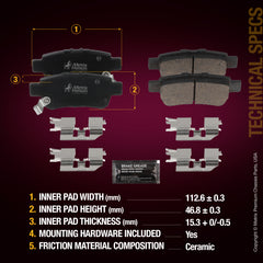 Metrix Premium Rear Disc Brake Pad Set 94330MC aftermarket car parts