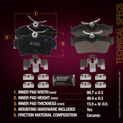 Metrix Premium Rear Disc Brake Pad Set 94331MC aftermarket car parts
