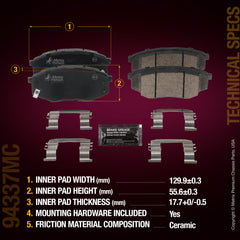 Metrix Premium Front Disc Brake Pad Set 94337MC aftermarket car parts