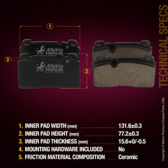 Metrix Premium Front Disc Brake Pad Set 94344MC aftermarket car parts