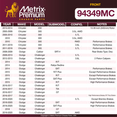 Metrix Premium Front Disc Brake Pad Set 94349MC OEM fit spare parts