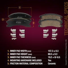 Metrix Premium Front & Rear Brake Pad Kit 95792MT aftermarket car parts