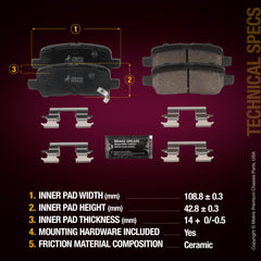 Metrix Premium Rear Disc Brake Pad Set 94354MC aftermarket car parts
