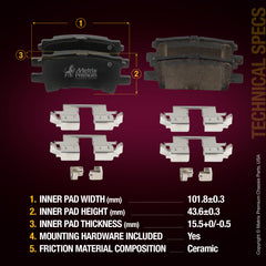 Metrix Premium Rear Disc Brake Pad Set 94358MC aftermarket car parts