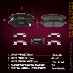Metrix Premium Rear Disc Brake Pad Set 94363MS aftermarket car parts