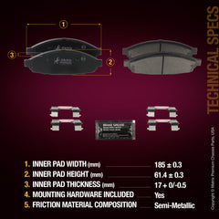 Metrix Premium Front Disc Brake Pad Set 94366MS aftermarket car parts