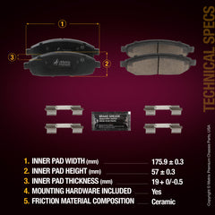 Metrix Premium Front Disc Brake Pad Set 94367MC aftermarket car parts