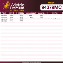 Metrix Premium Front Disc Brake Pad Set 94379MC OEM fit spare parts
