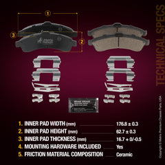 Metrix Premium Front Disc Brake Pad Set 94407MC aftermarket car parts