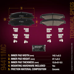 Metrix Premium Rear Disc Brake Pad Set 94411MC aftermarket car parts