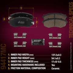 Metrix Premium Chassis Parts Front Disc Brake Pad Set 94417MC aftermarket car parts