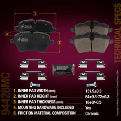 Metrix Premium Chassis Parts Front Disc Brake Pad Set 94428MC aftermarket car parts