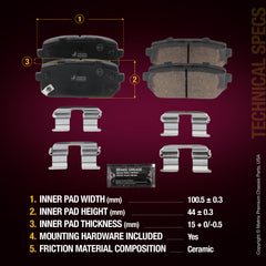 Metrix Premium Rear Disc Brake Pad Set 94446MC aftermarket car parts