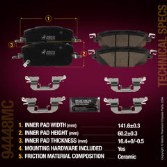 Metrix Premium Front Disc Brake Pad Set 94448MC aftermarket car parts