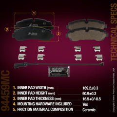 Metrix Premium Chassis Parts Rear Disc Brake Pad Set 94459MC aftermarket car parts