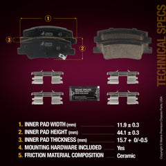 Metrix Premium Rear Disc Brake Pad Set 94461MC aftermarket car parts