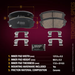 Metrix Premium Front Disc Brake Pad Set 94491MC suspension steering brake parts