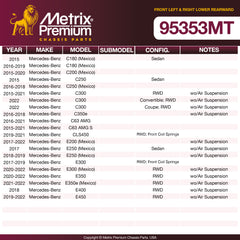 Metrix Premium Front Left & Right Lower Rearward Control Arm And Ball Joint Assembly Kit 95353MT OEM fit spare parts