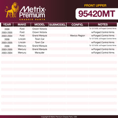 Metrix Premium Chassis Parts Front Upper Ball Joint Kit 95420MT OEM fit auto parts