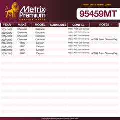 Metrix Premium Front Left & Right Lower Control Arm and Ball Joint Assembly Kit 95459MT OEM fit spare parts