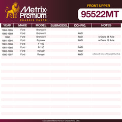 Metrix Premium Front Upper Ball Joint Kit 95522MT OEM fit spare parts