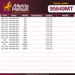 Metrix Premium Front Lower Ball Joint Kit 95649MT OEM fit spare parts
