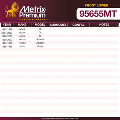 Metrix Premium Front Lower Ball Joint Kit 95655MT OEM fit spare parts