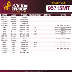 Metrix Premium Front & Rear Brake Kit 95715MT OEM fit spare parts
