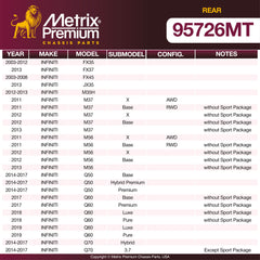 Metrix Premium Rear Brake Kit 95726MT OEM fit spare parts