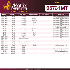 Metrix Premium Rear Brake Kit 95731MT OEM fit spare parts