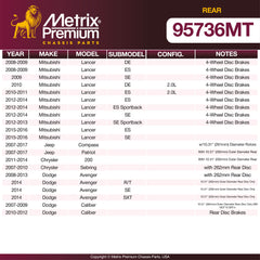 Metrix Premium Rear Brake Kit 95736MT OEM fit spare parts