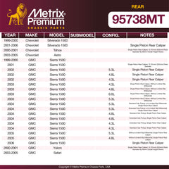 Metrix Premium Rear Brake Kit 95738MT OEM fit spare parts