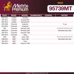 Metrix Premium Rear Brake Kit 95739MT OEM fit spare parts