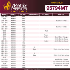 Metrix Premium Front & Rear Brake Pad Kit 95794MT OEM fit spare parts