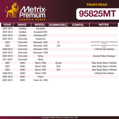 Metrix Premium Front & Rear Brake Pad Kit 95825MT OEM fit spare parts