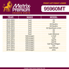 Metrix Premium Front Left & Right Lower Control Arm Kit 95960MT AUDI, VOLKSWAGEN, SEAT OE fit spare parts OEM fit auto parts