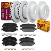 Metrix Premium Chassis Parts - Front & Rear Brake Rotor & Semi-Metallic Disc Brake Pad Kit Fits 2007-2017 Jeep Wrangler, 2018 Wrangler JK, Made in Europe