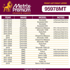 Metrix Premium LEFT/RIGHT Control Arm and Ball Joint Kit 95978MT OEM fit