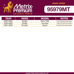 Metrix Premium 2 PC Control Arm and Ball Joint Kit 95979MT OEM fit