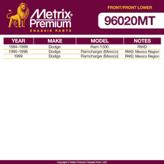 Metrix Premium 4 PC Stabilizer Bar Link and Ball Joint 96020MT OEM fit