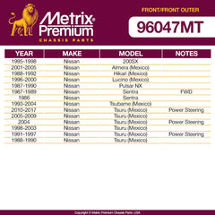Metrix Premium 4 PC Stabilizer Bar Link and Outer Tie Rod End Kit 96047MT OEM fit