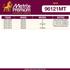Metrix Premium 4 PC  Stabilizer Bar Link and Sway Bar Bushing Kit 96121MT OEM fit