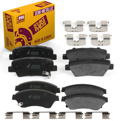 Metrix Premium Chassis Parts - Front & Rear Semi-Metallic Disc Brake Pad Set Fits 2014-2016 Kia Optima, Made in Europe
