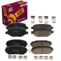Metrix Premium Chassis Parts - Front & Rear Ceramic Disc Brake Pad Set Fits 2011 Ford Edge, Made in Europe